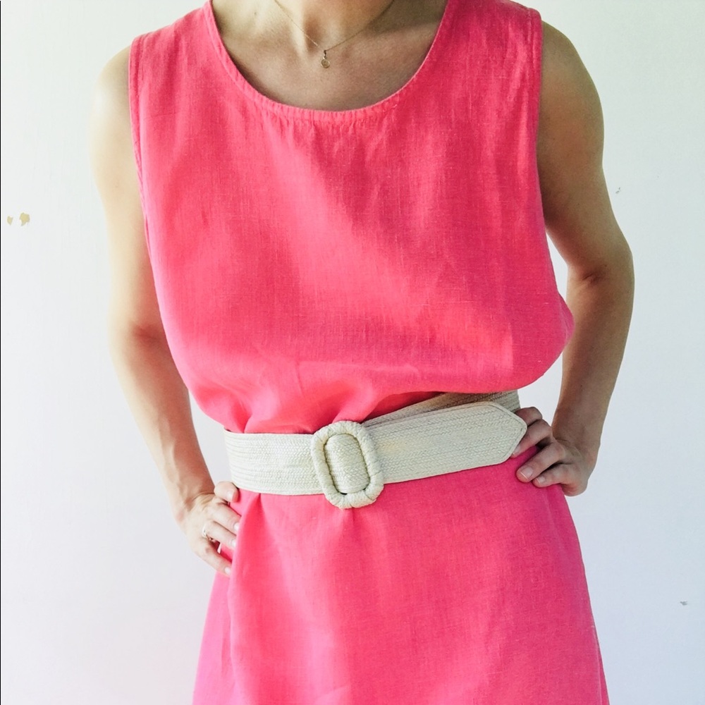 Watermelon pink linen dress - Picture 12 of 14